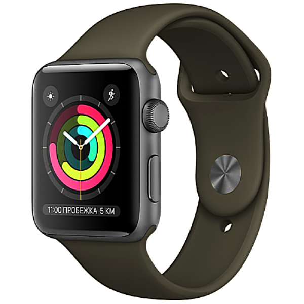 б/у Apple WATCH Series 3, 42mm Space Gray Aluminium Case with Gray Sport Band (MR362) (Хороший стан)
