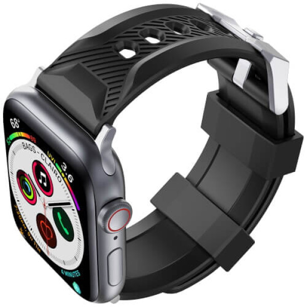 Ремінець AhaStyle Premium Silicone Rugged Design Band for Apple Watch 42/44/45 mm Black