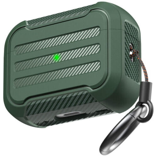 Чохол для навушників AhaStyle Rugged Protective Case for AirPods Pro 2 with strap Midnight Green (X003KE4A7N)