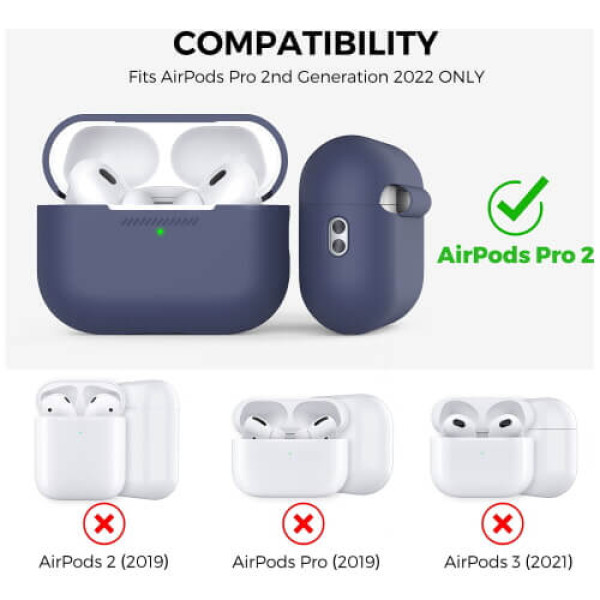 Чохол AhaStyle Silicone Case for AirPods Pro 2 with strap Midnight Blue (X003E41MYN/CP-187-2-C-MB)