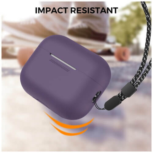 Чохол AhaStyle Silicone Case for AirPods Pro 2 with strap Dark Purple (X003ECKN77/CP-187-2-C-DP)