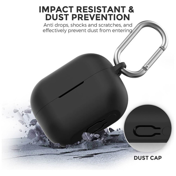Чохол AhaStyle Silicone Case for Samsung Galaxy Buds 3 FE/3/3 Pro Black (WG158-BK)