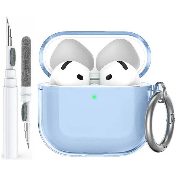 Чохол AhaStyle Transparent TPU Case for Airpods 4 Blue with Cleaning Pen Kit (CP-WG164-CBE)