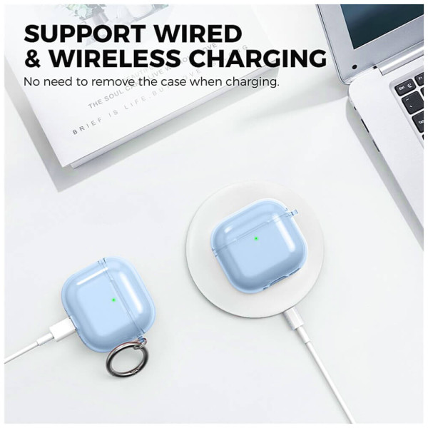 Чохол AhaStyle Transparent TPU Case for Airpods 4 Blue with Cleaning Pen Kit (CP-WG164-CBE)