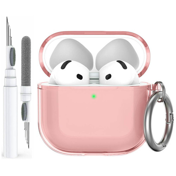 Чохол AhaStyle Transparent TPU Case for Airpods 4 Pink with Cleaning Pen Kit (CP-WG164-CPK)
