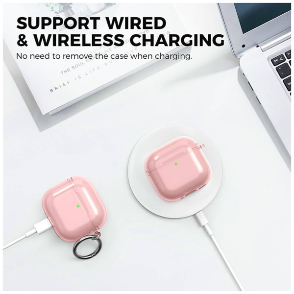 Чохол AhaStyle Transparent TPU Case for Airpods 4 Pink with Cleaning Pen Kit (CP-WG164-CPK)