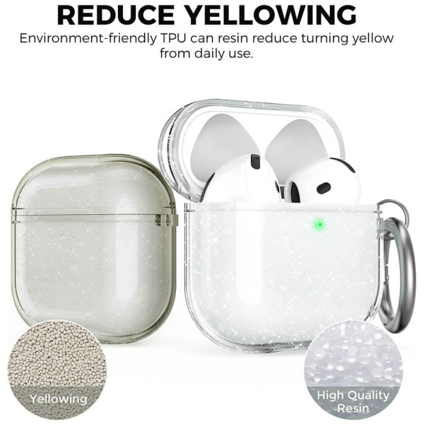 Чохол AhaStyle Transparent TPU Case for Airpods 4 Glitter with Cleaning Pen Kit (CP-WG164-CGR)