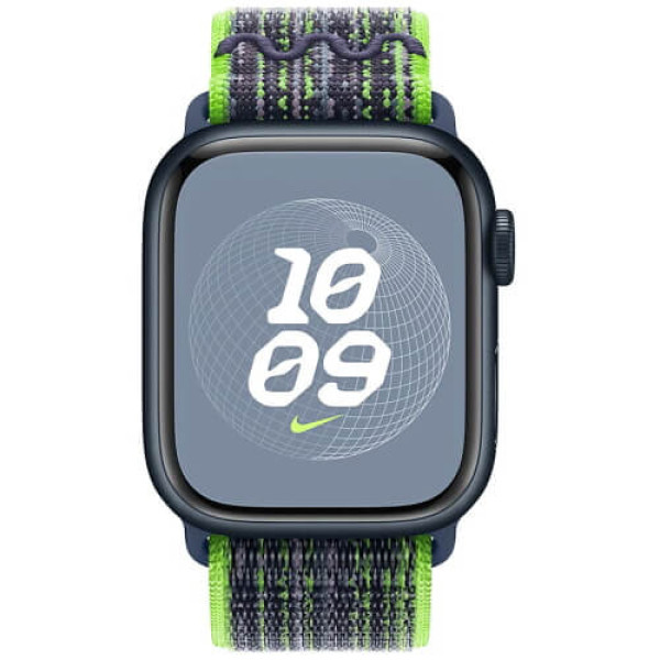 Ремінець Apple Watch 45/49/44/42mm Bright Green/Bluу Nike Sport Loop (MTL43)