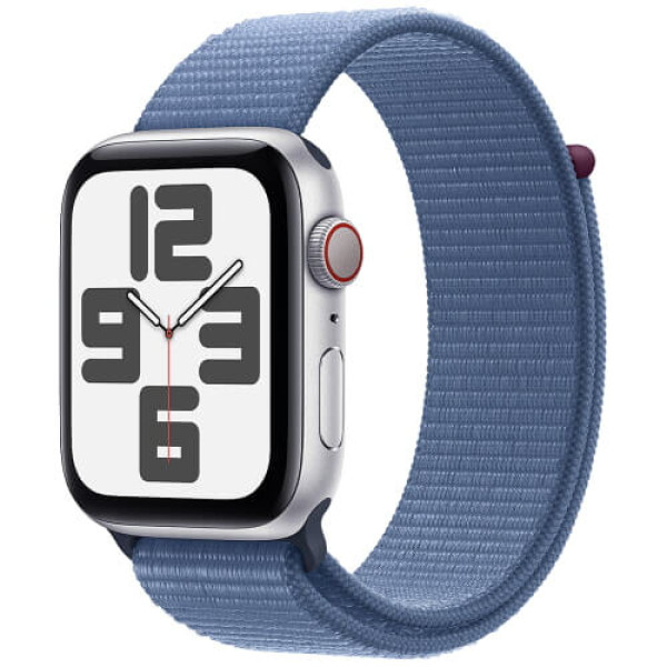Apple WATCH SE GPS + Cellular 40mm Silver Aluminum Case with Winter Blue Sport Loop (MRGP3)