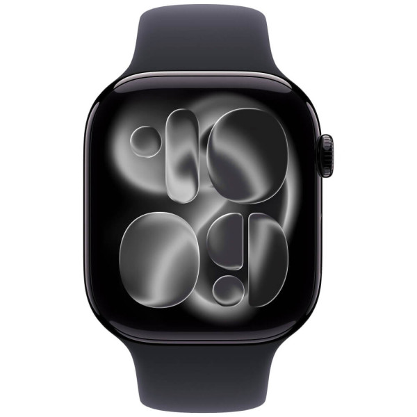 Apple Watch Series 11 GPS + Cellular 46mm Jet Black Aluminium Case with Black Sport Band S/M (MFC24)