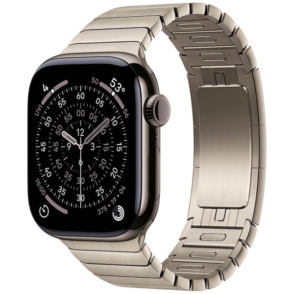 Apple Watch Series 11 46mm Slate Titanium Case with Natural Link Bracelet (MFC14/MXMF3)