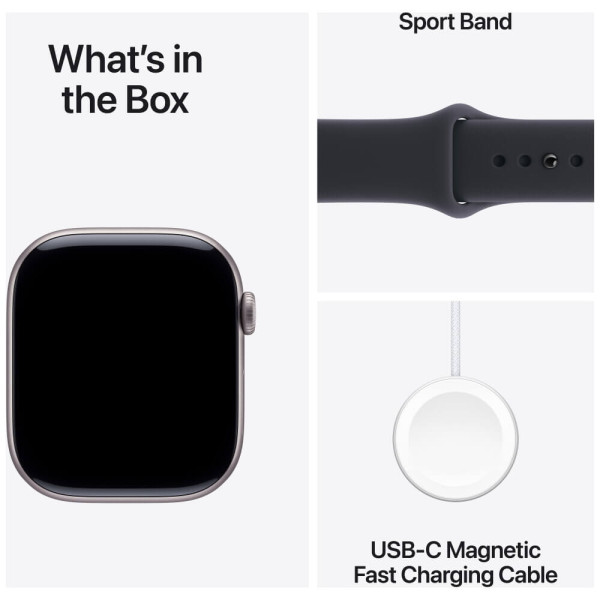 Apple Watch Series 11 46mm Jet Black Aluminium Case with Black Sport Band M/L (MEUX4) (Уцінка)