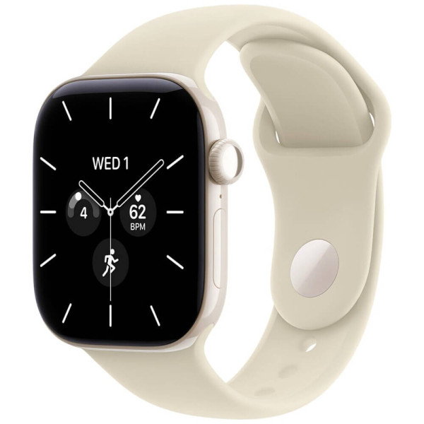 Apple Watch Series 12 46mm GPS + Cellular Pearl White Ceramic Case with Sand Sport Band M/L (MJH24)