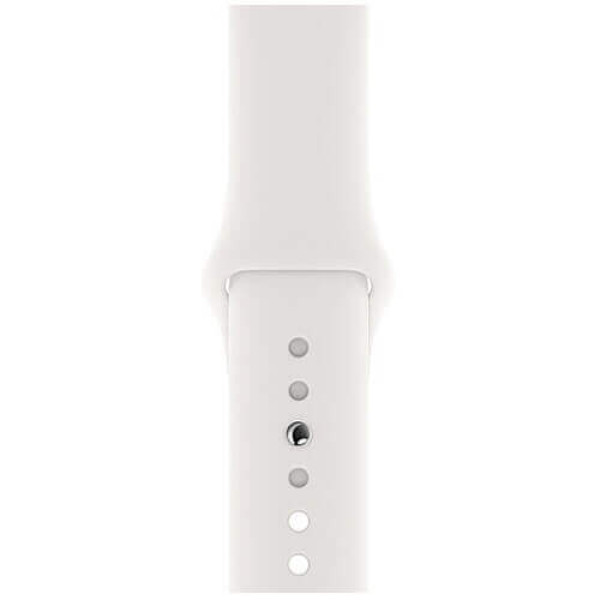 б/у Apple WATCH Series 5 44mm GPS Silver Aluminium Case with White Sport Band (MWVD2) (Середній стан)