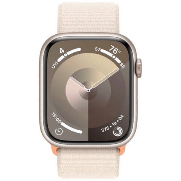 Apple Watch Series 9 GPS + Cellular 45mm Starlight Aluminum Case with Starlight Sport Loop (MRMA3)