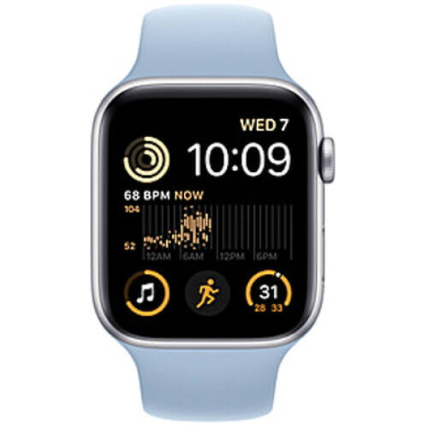 Apple WATCH Series SE 2 44mm Silver Aluminium Case with Slate Blue Sport Band (MNLD3)