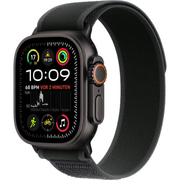 Apple Watch Ultra 2 Black Titanium Case with Black Trail Loop M/L (MX4V3)