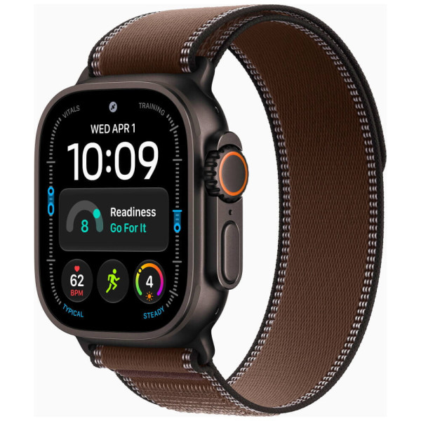 Apple Watch Ultra 4 Black Titanium Case with Dark Umber Trail Loop S/M (MJCT4+MKAA4)