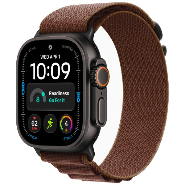 Apple Watch Ultra 4 Black Titanium Case with Burgundy Alpine Loop Small (MJC04)