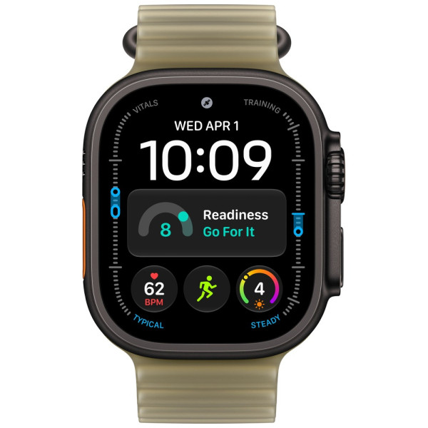 Apple Watch Ultra 4 Black Titanium Case with Translucent Kelp Ocean Band (MJCT4+MKAV4)