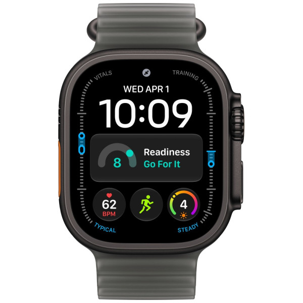 Apple Watch Ultra 4 Black Titanium Case with Translucent Black Ocean Band (MJAY4)