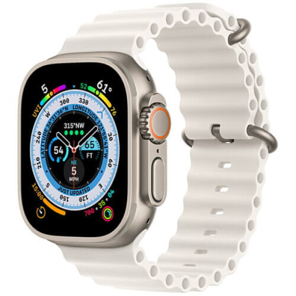 Apple Watch Ultra Titanium Case with White Ocean Band (MQE93)