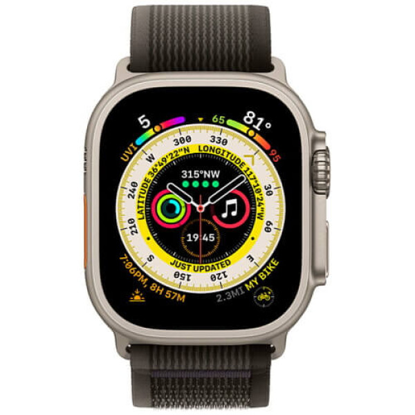 Apple Watch Ultra Titanium Case with Black/Gray Trail Loop - M/L (MQF53/MQFX3)