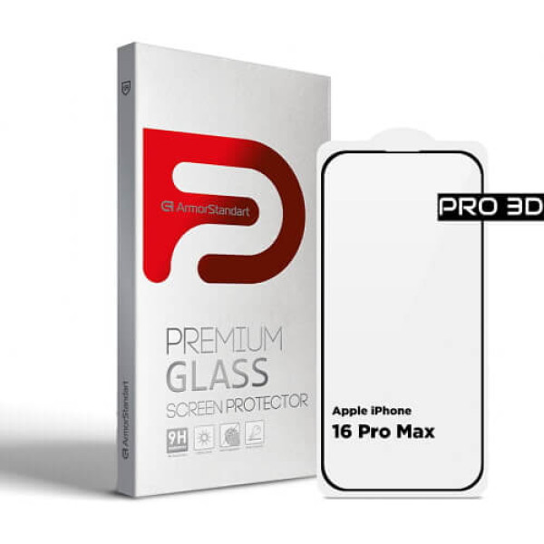 Захисне скло ArmorStandart Pro 3D for Apple iPhone 16 Pro Max Black (ARM78034)