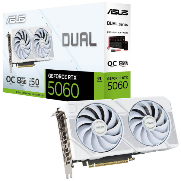 Відеокарта ASUS GeForce RTX5060 DUAL O8G WHITE (90YV0N15-M0NA00)