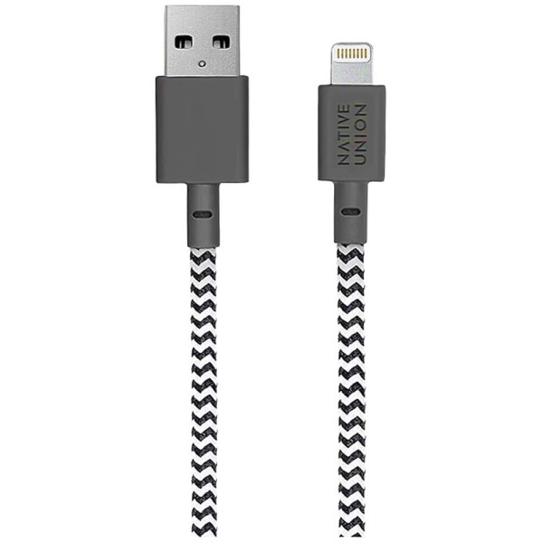 Кабель NATIVE UNION Belt Cable XL Lightning Zebra (3M) V2 (BELT-L-ZEB-3-NP)