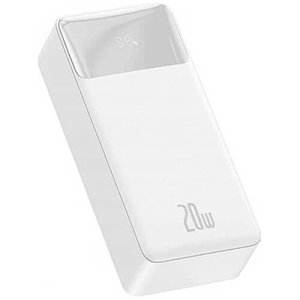 Зовнішній акумулятор Baseus Bipow Digital Display 20W 30000mAh White (PPBD050402)
