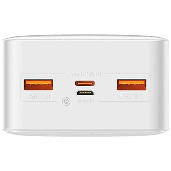 Зовнішній акумулятор Baseus Bipow Digital Display 20W 30000mAh White (PPBD050402)