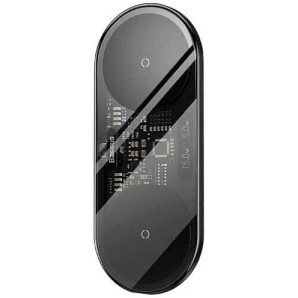 Бездротовий зарядний пристрій Baseus Digital LED Display 2-in-1 Wireless Charger Universal Version 20W Black (WXSX010101)