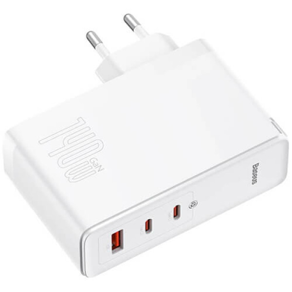 Мережевий зарядний пристрій Baseus GaN5 Pro Fast Charger USB + 2USB-C 140W (with Type-C to Type-C cable) (CCGP100202) White