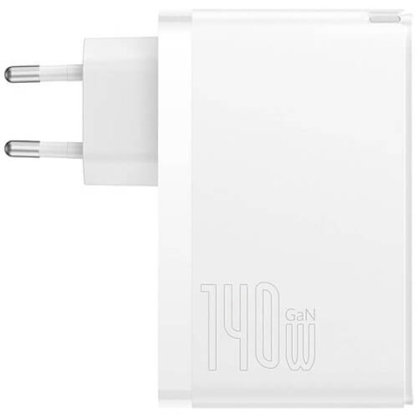 Мережевий зарядний пристрій Baseus GaN5 Pro Fast Charger USB + 2USB-C 140W (with Type-C to Type-C cable) (CCGP100202) White