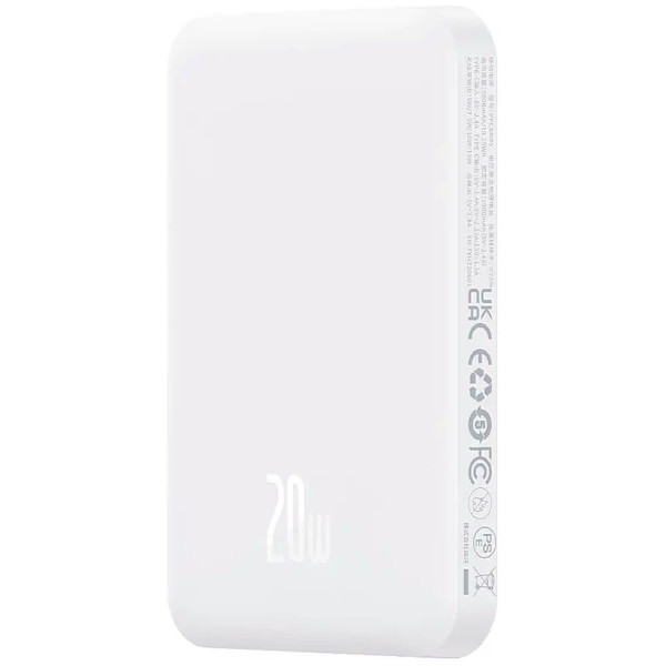 Зовнішній акумулятор Baseus Magnetic Mini Wireless Fast Charge Power Bank 5000mAh 20W White (PPCXM05/P10022106222-00)