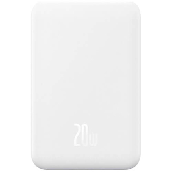 Зовнішній акумулятор Baseus Magnetic Mini Wireless Fast Charge 5000mAh 20W p кабелем Stellar White (P10022107223-00)