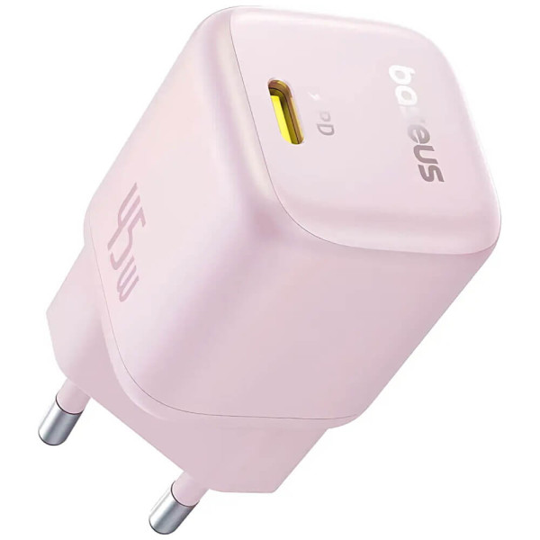 Мережевий зарядний пристрій Baseus PicoGo GaN Fast Charger 45W Baby Pink (P10176800413-00)