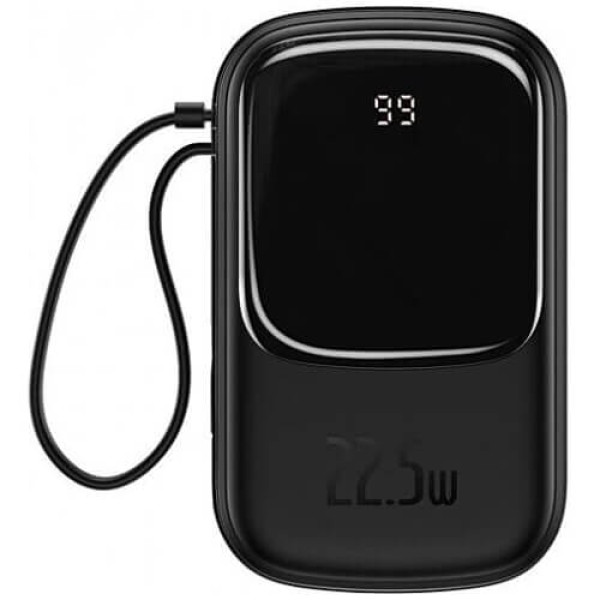 Зовнішній акумулятор Baseus Power Bank 20000mAh с USB-C Cable Q Pow Display 22.5W Black (PPQD-I01, PPQD040101)