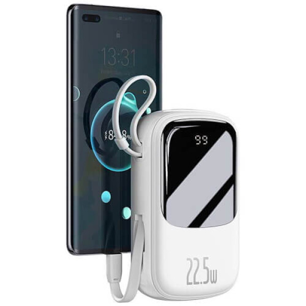 Зовнішній акумулятор Baseus Qpow quick charging (With IP Cable) 20000mAh 22.5W White (PPQD-I02)