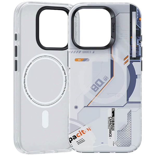 Чохол-накладка Benks for iPhone 17 Pro Dynamic Magnetic Mecha Series (White)