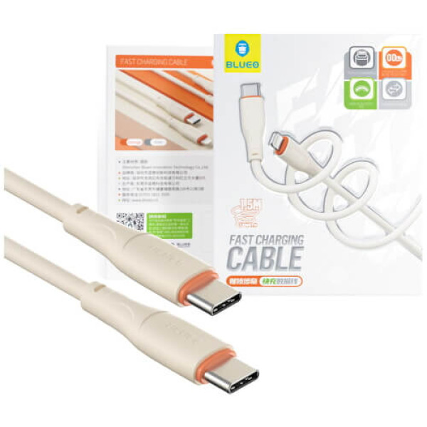 Кабель Blueo Ape Legend USB-C to USB-C Fast Charging Cable Creamy White/Orange (BC5950C-O)