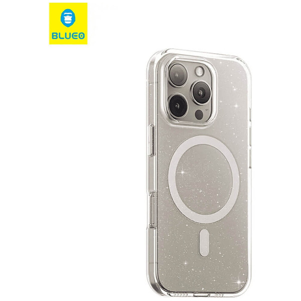 Чохол Blueo Crystal Drop PRO Resistance Case for iPhone 16 with MagSafe Glitter Transparent (B41)
