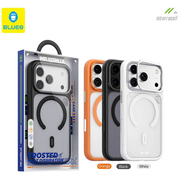 Чохол Blueo Frosted Heat Dissipation Anti-Slip Stand Case for iPhone 17 Pro with MagSafe Black (BL057)