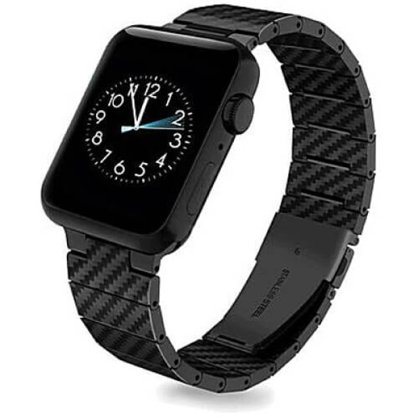 Ремінець Coteetci W76 Carbon Fiber Pattern Strap For Apple Watch 42/44/45/49mm Black (22008-BK)