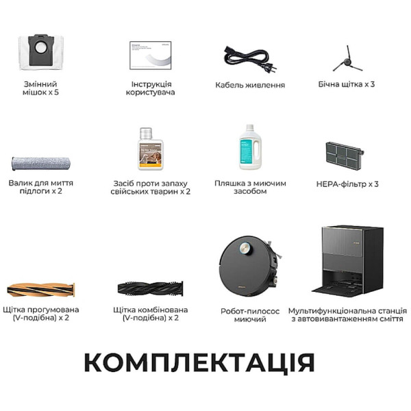 Робот-пилосос Dreame Aqua 10 Ultra Roller Complete Black (RLH71DE-1-bl) ГАРАНТІЯ 12 міс.