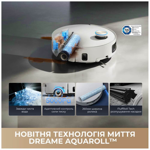 Робот-пилосос Dreame Aqua 10 Ultra Roller Complete White (RLH71DE-1-wh) ГАРАНТІЯ 3 міс.