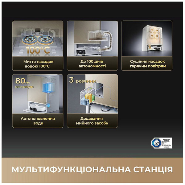 Робот-пилосос із вологим прибиранням Dreame Matrix 10 Pro White (RLM61HE-Wh)