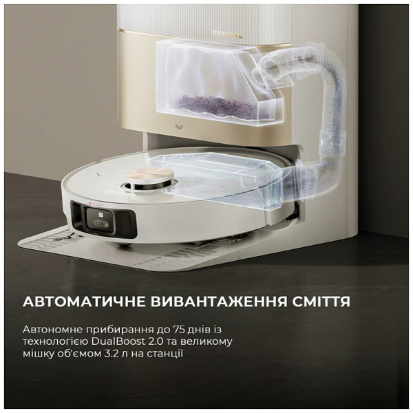 Робот-пилосос з вологим прибиранням Dreame X40 Ultra Complete White