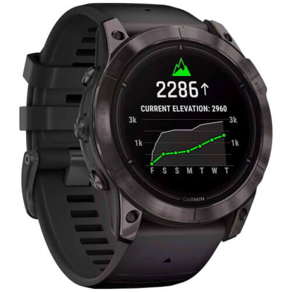 Смарт-годинник Garmin Epix Pro 2 Sapphire 42mm Carbon Gray DLC Titanium with Black Band (010-02802-14/15) ГАРАНТІЯ 3 міс.